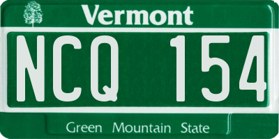 VT license plate NCQ154
