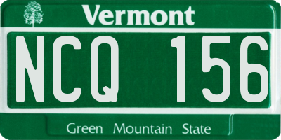 VT license plate NCQ156