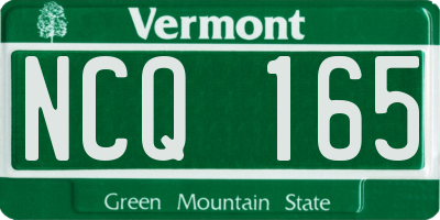 VT license plate NCQ165