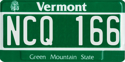 VT license plate NCQ166