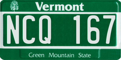 VT license plate NCQ167