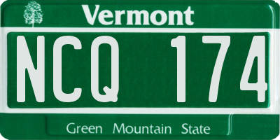 VT license plate NCQ174