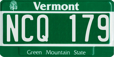 VT license plate NCQ179