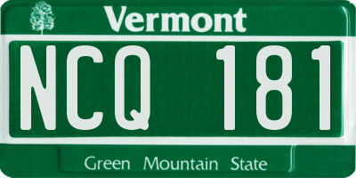 VT license plate NCQ181