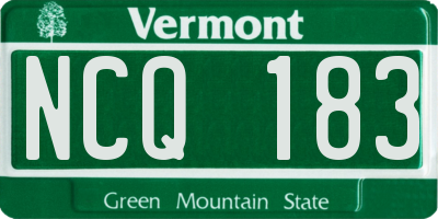 VT license plate NCQ183