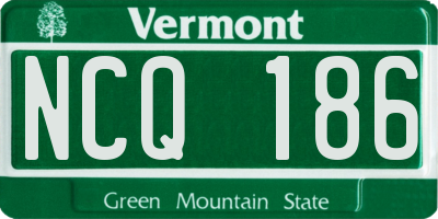 VT license plate NCQ186