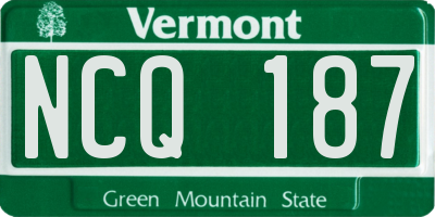 VT license plate NCQ187