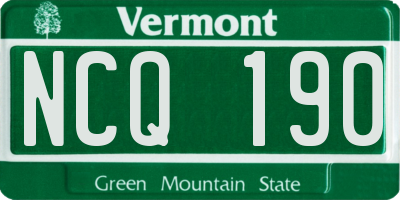 VT license plate NCQ190