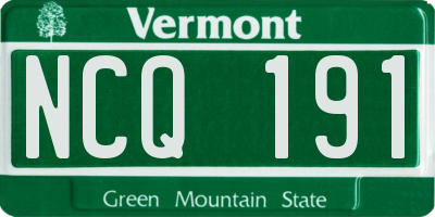 VT license plate NCQ191