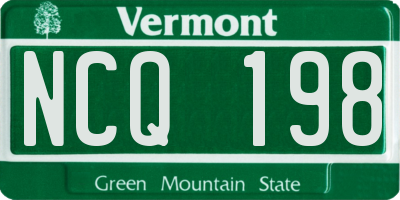 VT license plate NCQ198