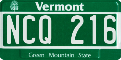 VT license plate NCQ216