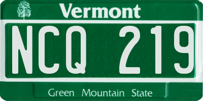 VT license plate NCQ219