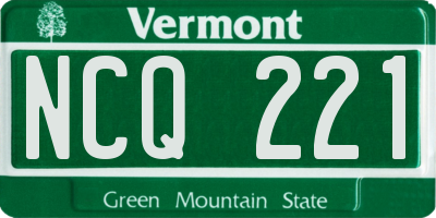 VT license plate NCQ221