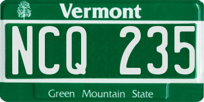 VT license plate NCQ235
