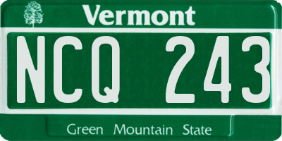 VT license plate NCQ243