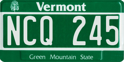 VT license plate NCQ245