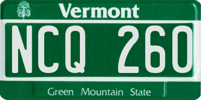 VT license plate NCQ260