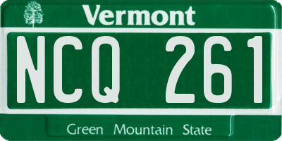 VT license plate NCQ261