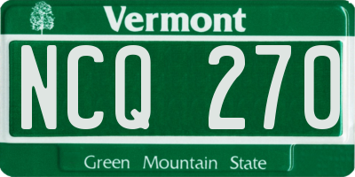 VT license plate NCQ270