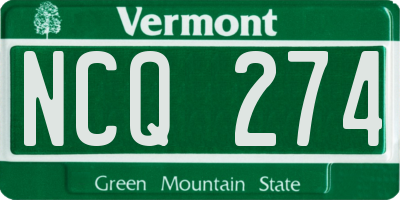 VT license plate NCQ274