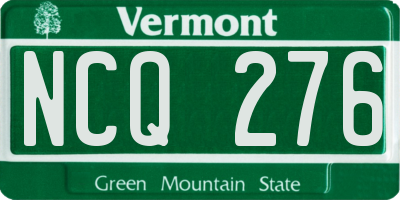 VT license plate NCQ276