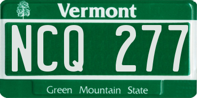 VT license plate NCQ277