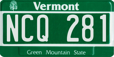 VT license plate NCQ281