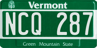 VT license plate NCQ287