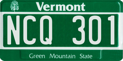 VT license plate NCQ301
