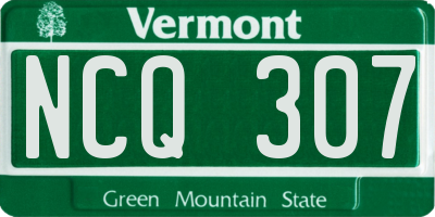 VT license plate NCQ307
