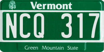 VT license plate NCQ317