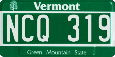 VT license plate NCQ319
