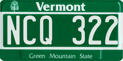VT license plate NCQ322