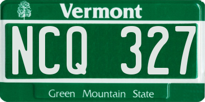 VT license plate NCQ327