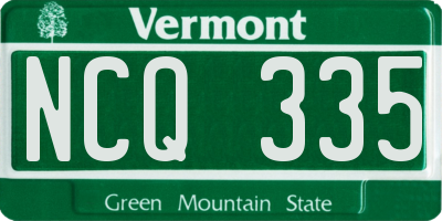 VT license plate NCQ335