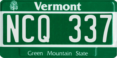 VT license plate NCQ337