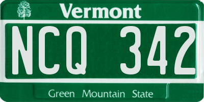 VT license plate NCQ342