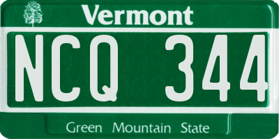 VT license plate NCQ344