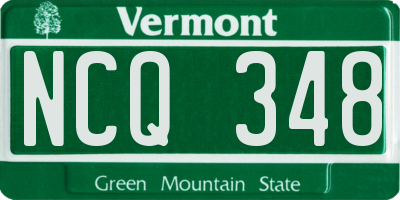 VT license plate NCQ348