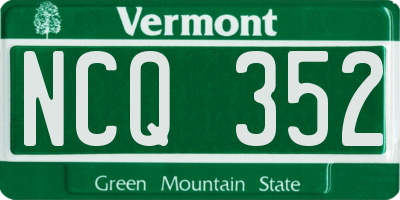 VT license plate NCQ352