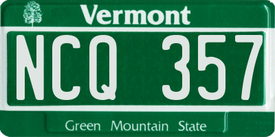 VT license plate NCQ357
