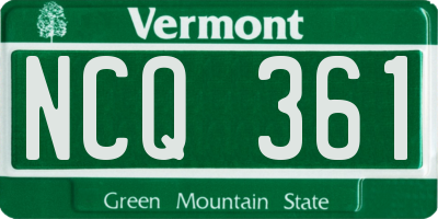 VT license plate NCQ361