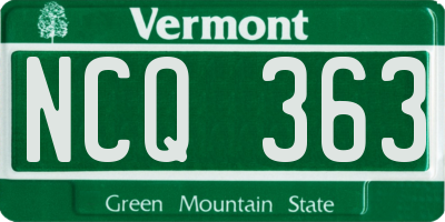VT license plate NCQ363
