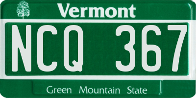 VT license plate NCQ367