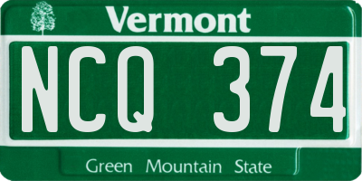 VT license plate NCQ374