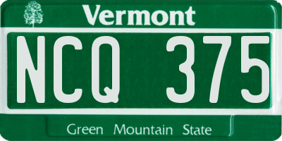 VT license plate NCQ375