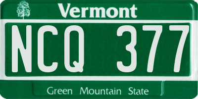 VT license plate NCQ377