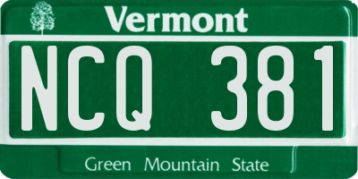 VT license plate NCQ381