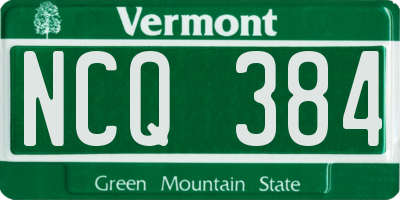 VT license plate NCQ384