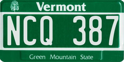 VT license plate NCQ387